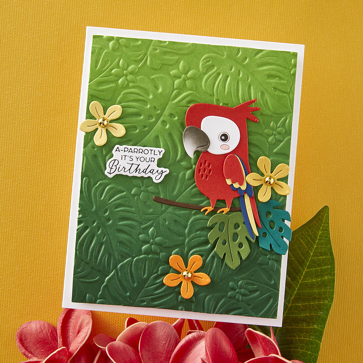 Scattered Tropics - 3D Embossing Folder of the Month