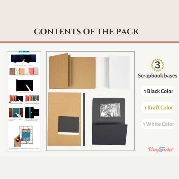 Quick Folio - Accordion - Black, Kraft and White (3 PK)