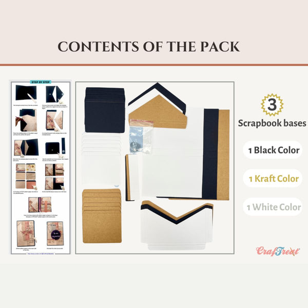 Quick Folio - Envelope Pocket - Black, Kraft and White (3 PK)