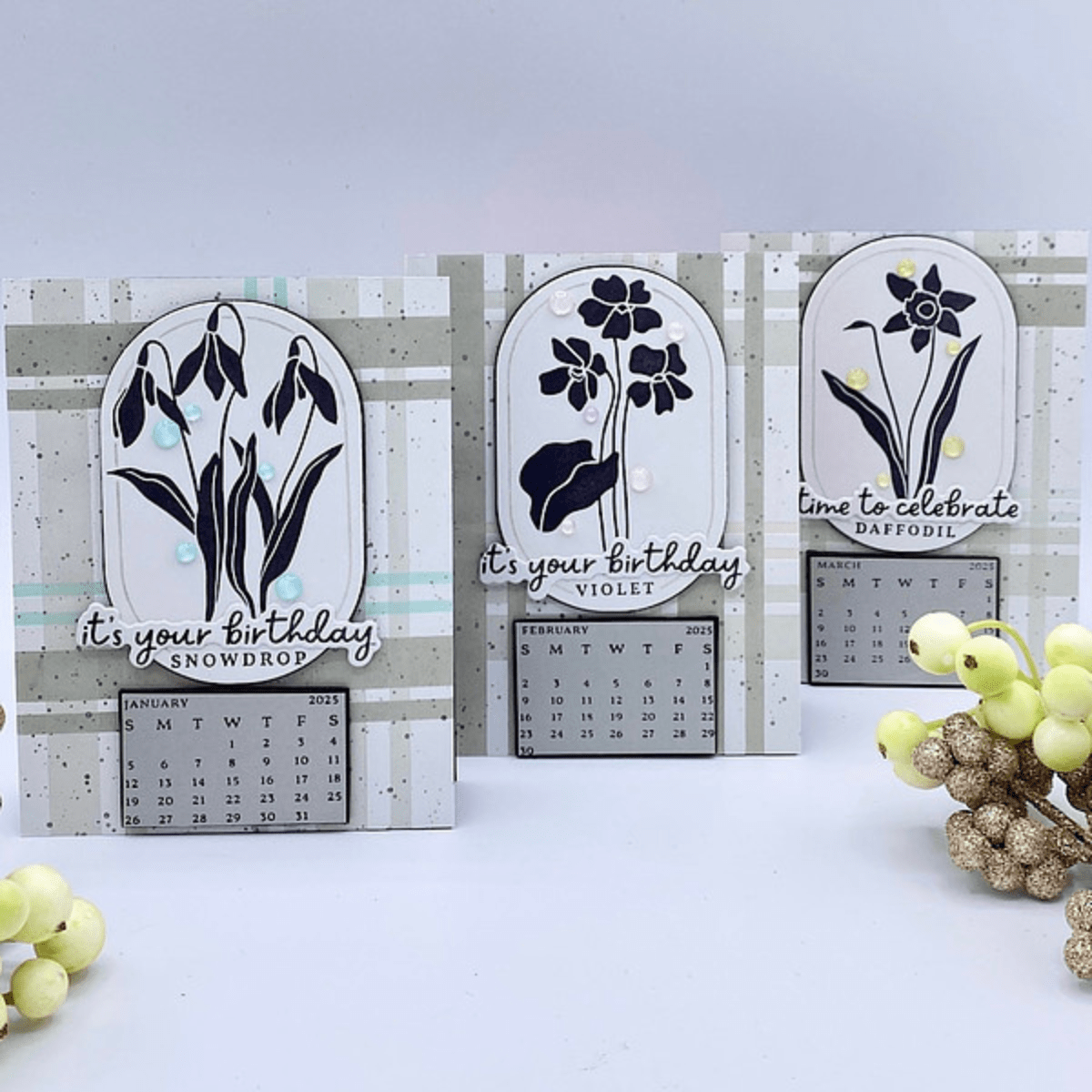 2025 DIY Calendar Press Plates from the Florals Through the Year Collection