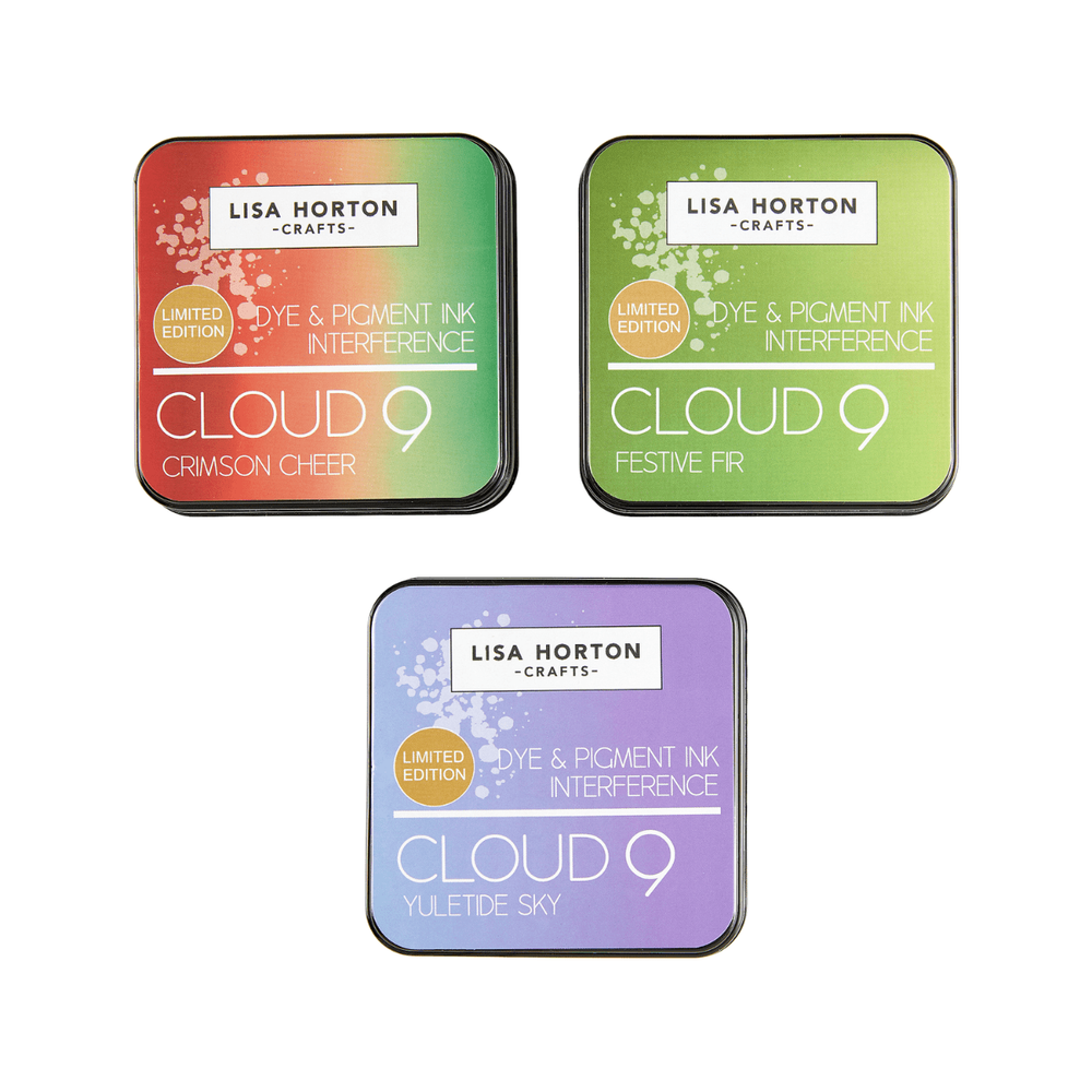 Lisa Horton Crafts Set of 3 Ltd Edition Ink Pads - Christmas Cheer, Festive Fir and Yuletide Sky