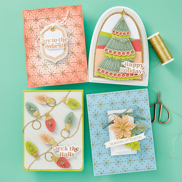Stitched Holiday Tree Etched Dies from the Stitched Bright Collection