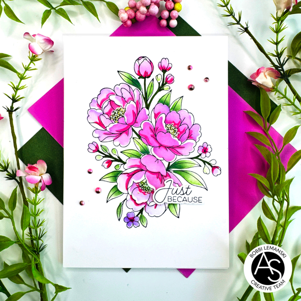 Alex Syberia Designs - Lush Peony Bouquet Press Plate