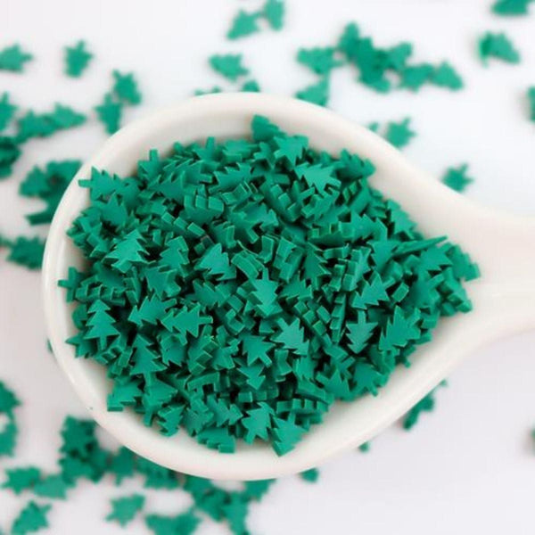 This Calls For Confetti - Green Trees Polymer Clay Confetti Mix In
