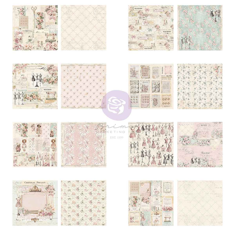 Prima Buttons & Keepsakes by Frank Garcia 8 x 8" Paper Pad