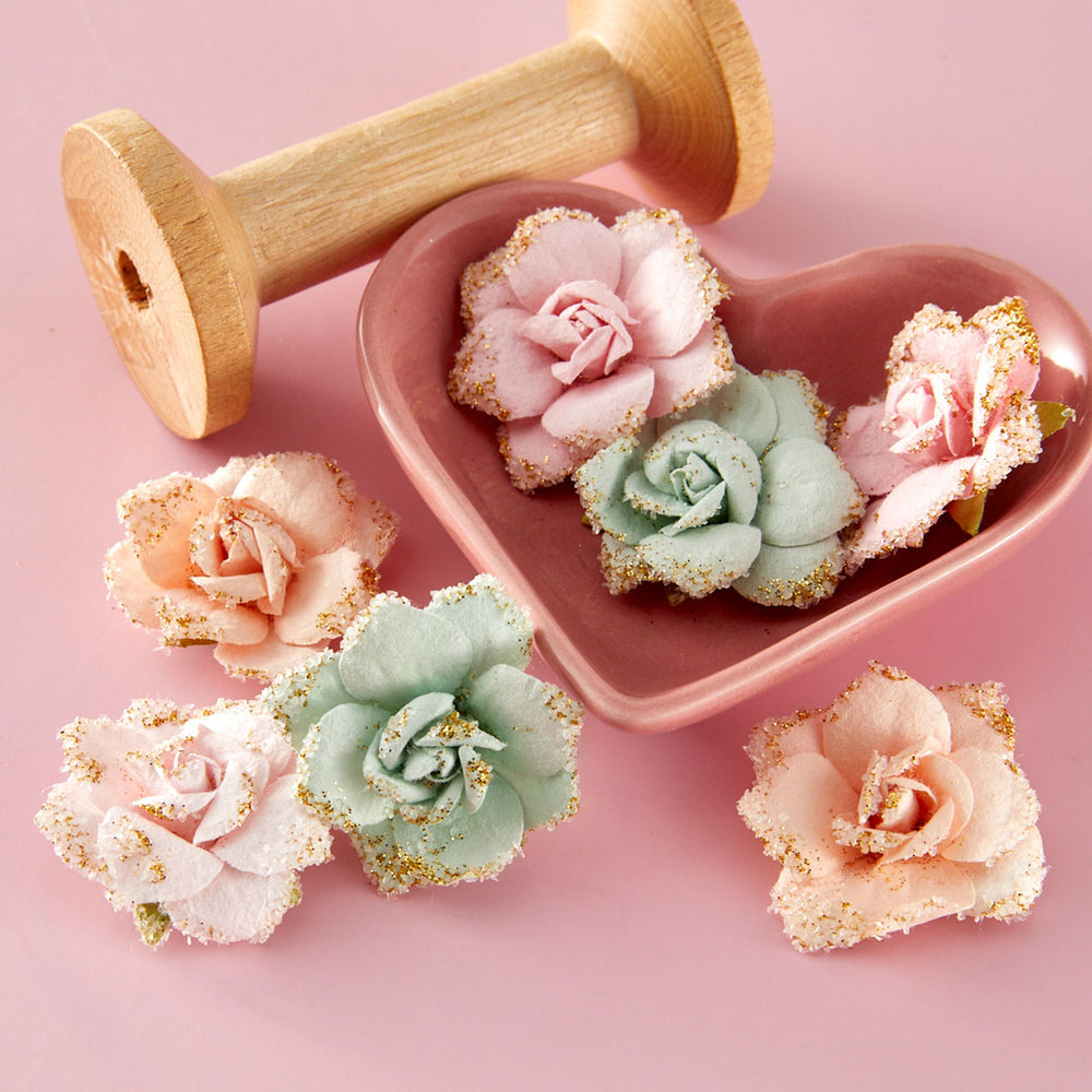 Prima Christmas Blush by Frank Garcia Sparkling Holiday Dimensional Flowers