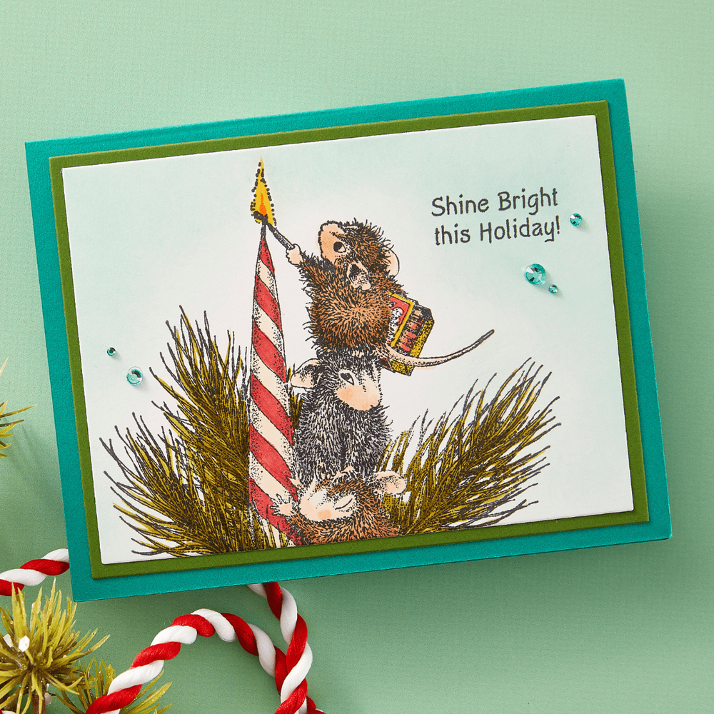 Holiday Glow Cling Rubber Stamp Set