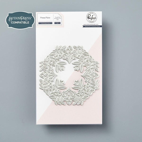 PinkFresh Studio Floral Octagon Frame Press Plate