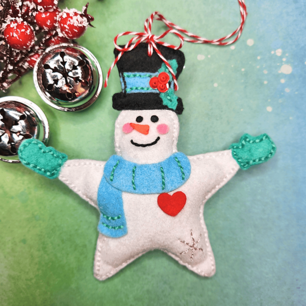Felt Snowman Star Etched Dies by Nichol Spohr