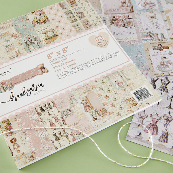 Prima Buttons & Keepsakes by Frank Garcia 8 x 8" Paper Pad