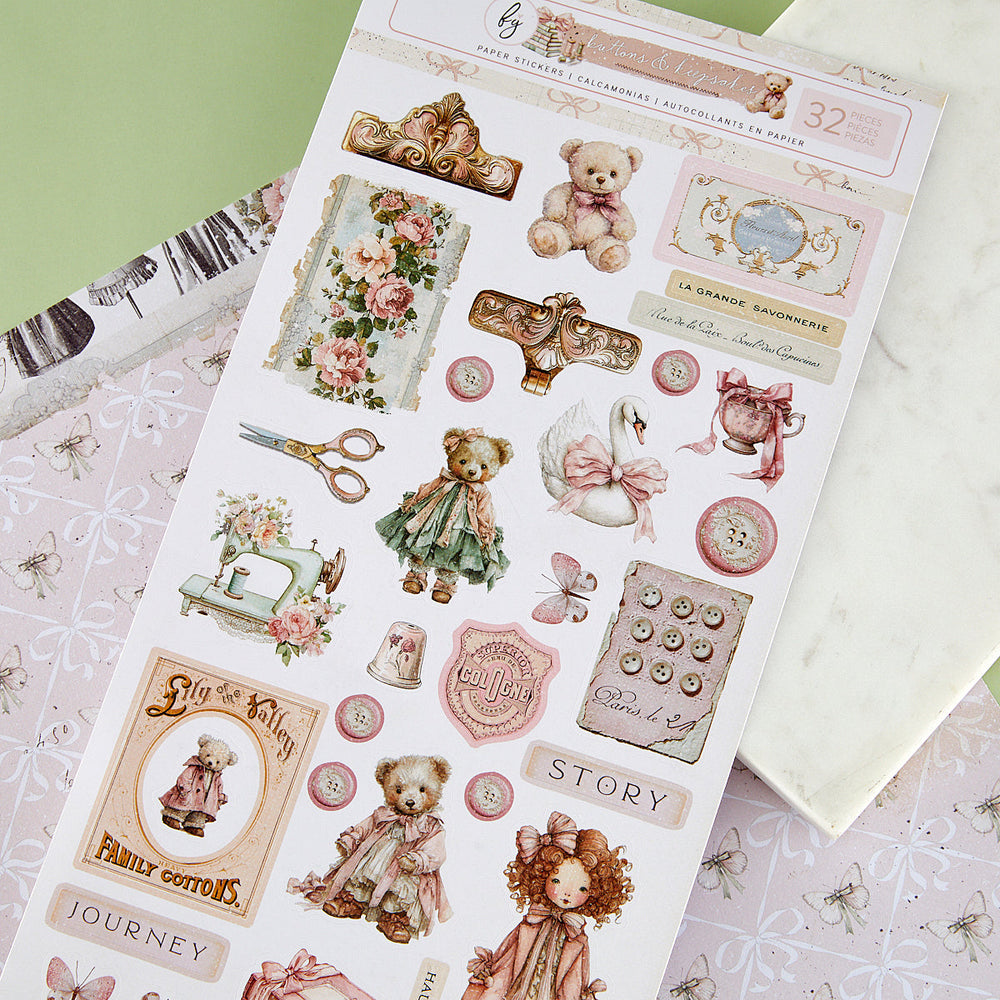 Prima Buttons & Keepsakes by Frank Garcia Stickers