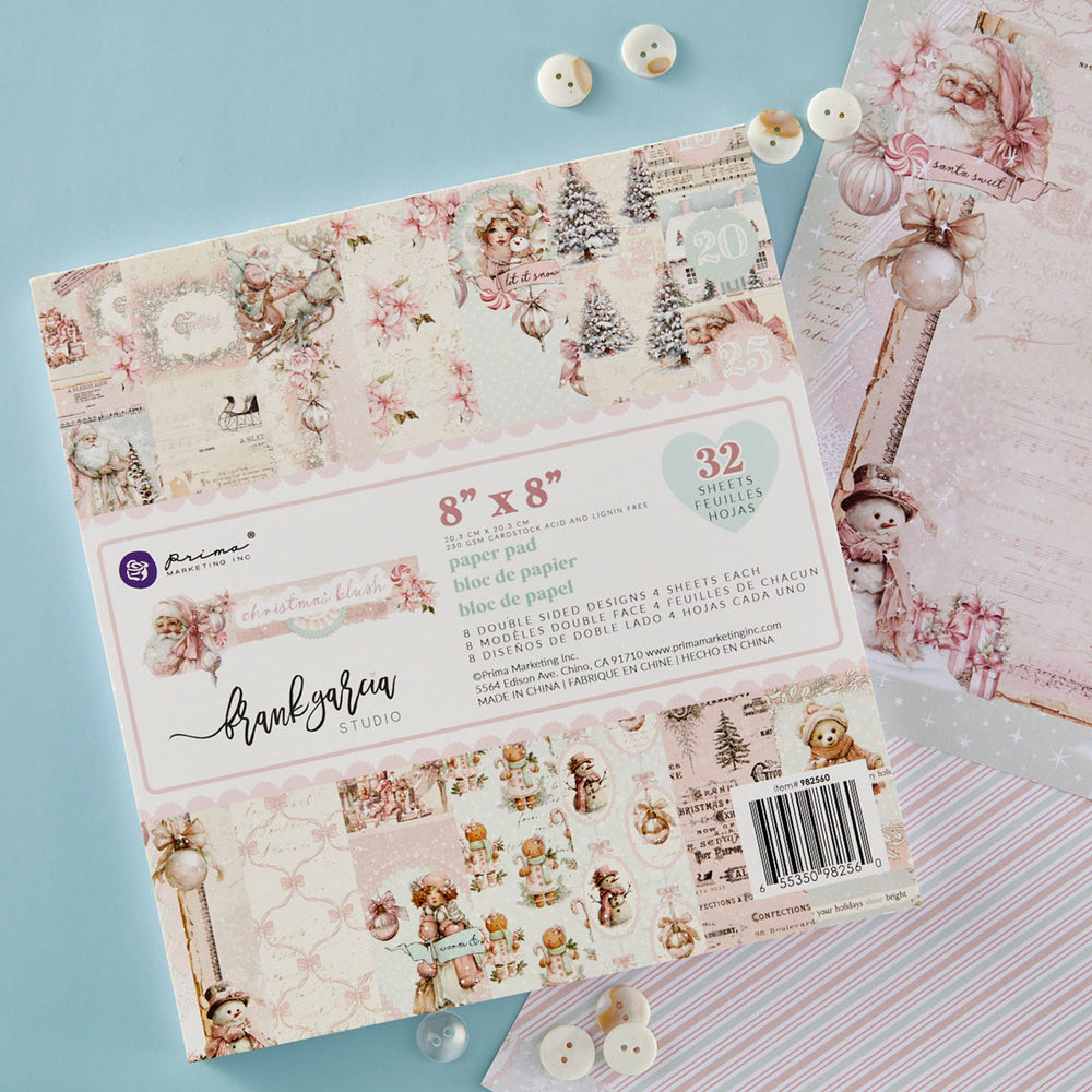 Prima Christmas Blush by Frank Garcia 8 x 8" Paper Pad