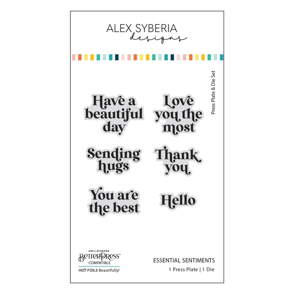 Alex Syberia Designs - Essential Sentiments BetterPress Plate and Die Set