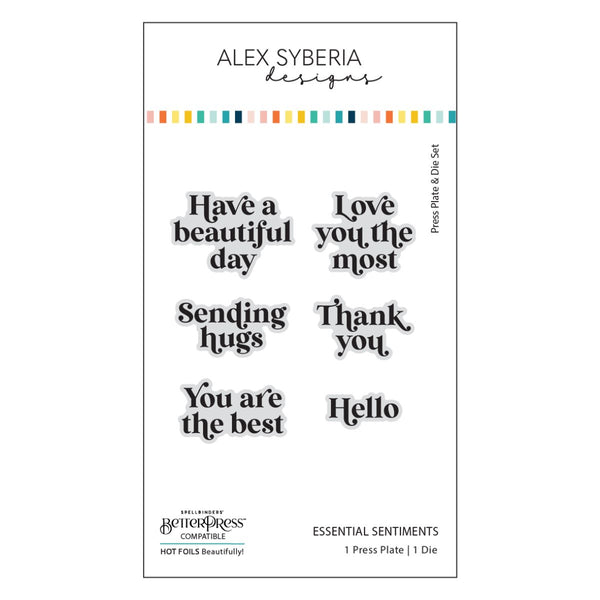 Alex Syberia Designs - Essential Sentiments BetterPress Plate and Die Set