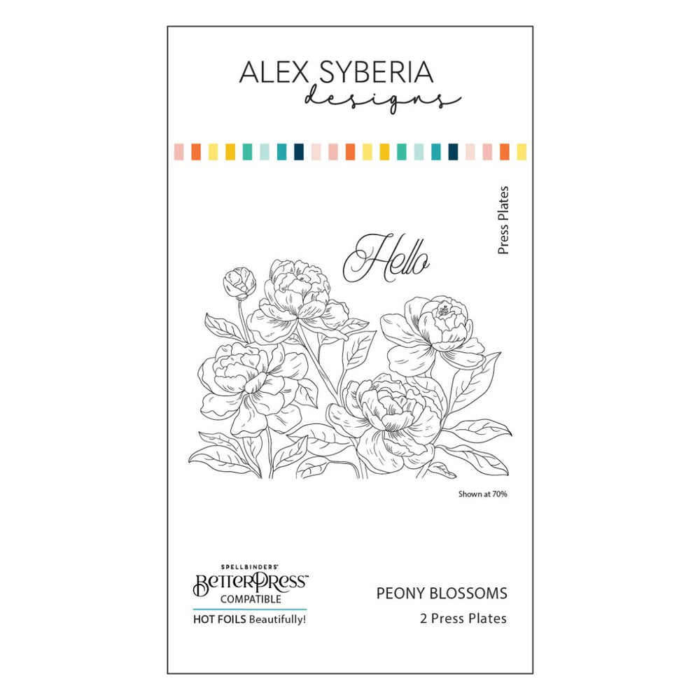 Alex Syberia Designs - Peony Blossoms Press Plate