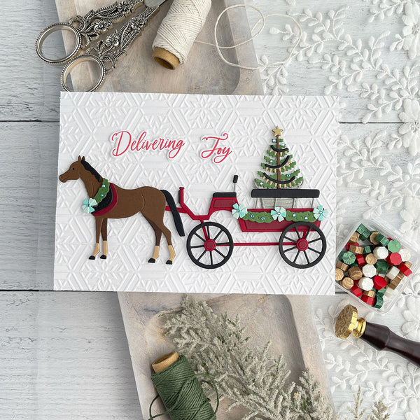Christmas Horse-Drawn Wagon Etched Dies by Annie Williams