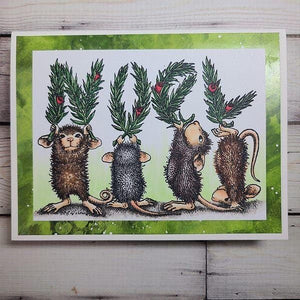 Noel Cling Rubber Stamp Set from the House-Mouse Holiday Collection