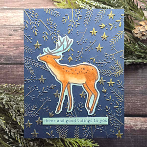 Stars and Fronds Frame 3D Embossing Folder by Dina Wakley