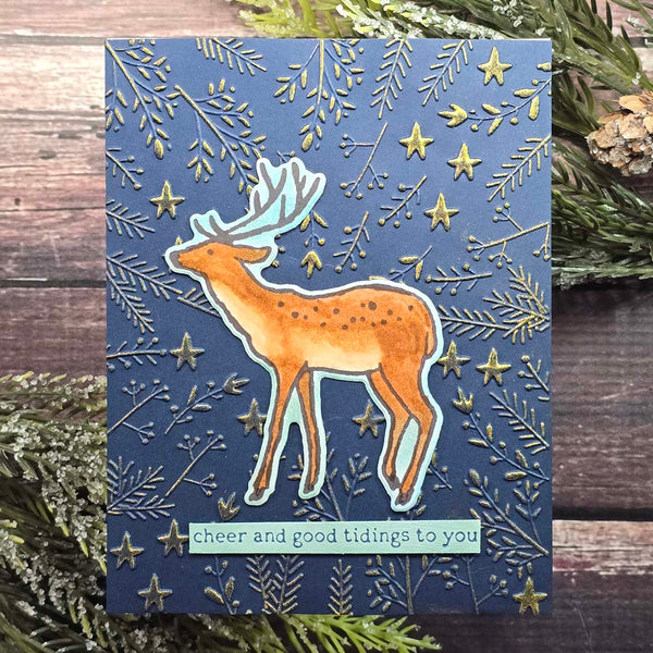 Stars and Fronds Frame 3D Embossing Folder by Dina Wakley