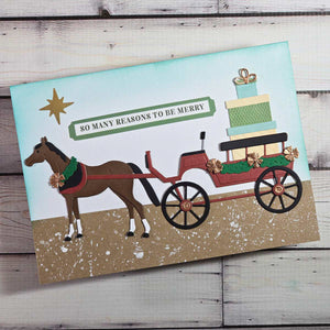 Christmas Horse-Drawn Wagon Etched Dies by Annie Williams