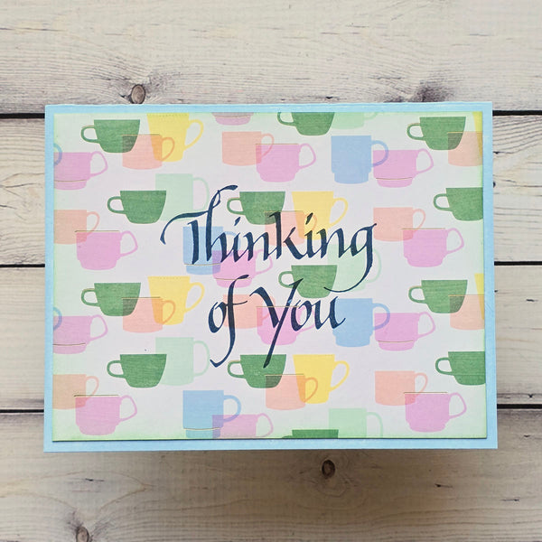 Upright Italic Thinking of You Press + Foil Plate by Paul Antonio