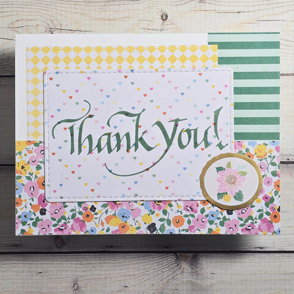 Upright Italic Thank You! Press + Foil Plate by Paul Antonio