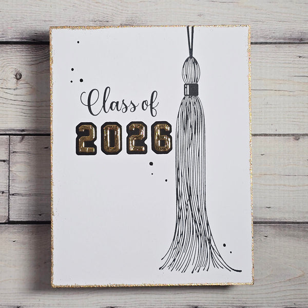 Classic Mouse Graduation Sentiments Press + Foil Plate & Die Set