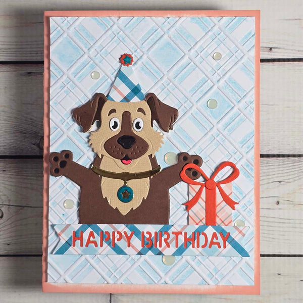 Birthday Bear Etched Dies by Simon Hurley