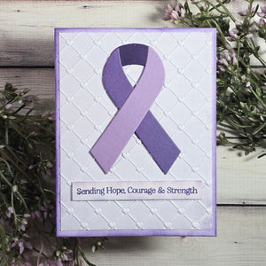 Awareness Ribbon and Sentiments Stamp & Die Set by Sheri Ballantyne
