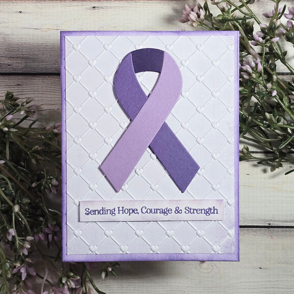 Awareness Ribbon and Sentiments Stamp & Die Set by Sheri Ballantyne