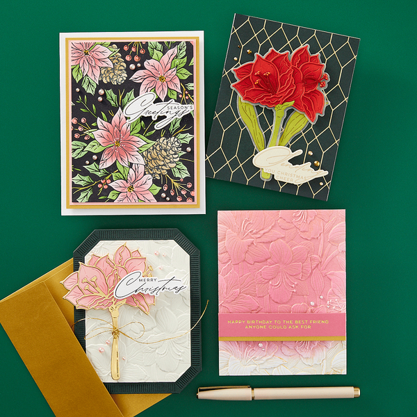 Yana's Amaryllis Etched Dies from the Amaryllis Christmas Collection by Yana Smakula
