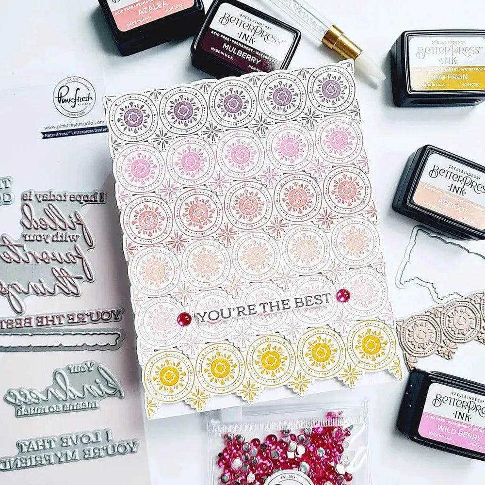 PinkFresh Studio Medallion Border Press Plate
