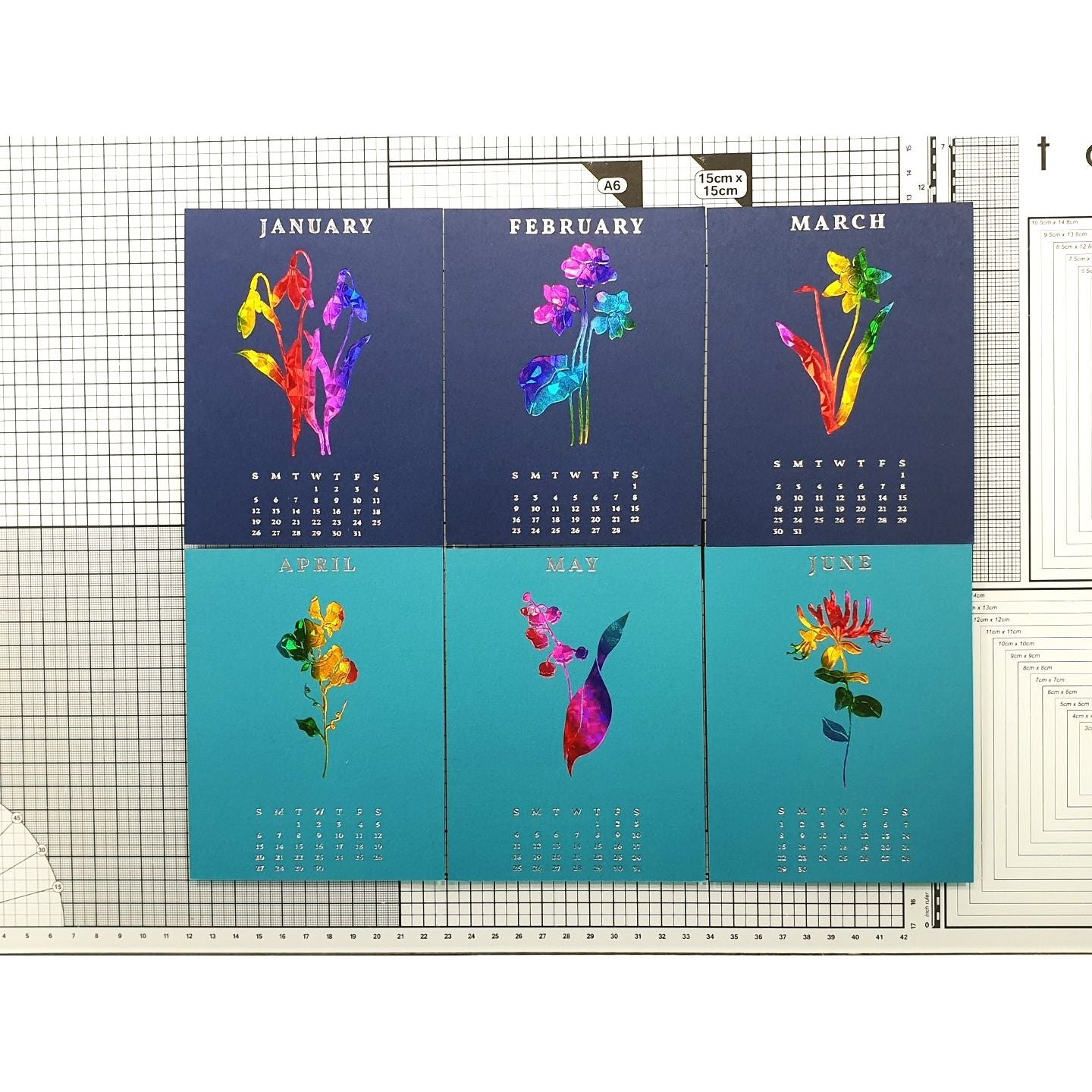2025 DIY Calendar Press Plates from the Florals Through the Year Collection