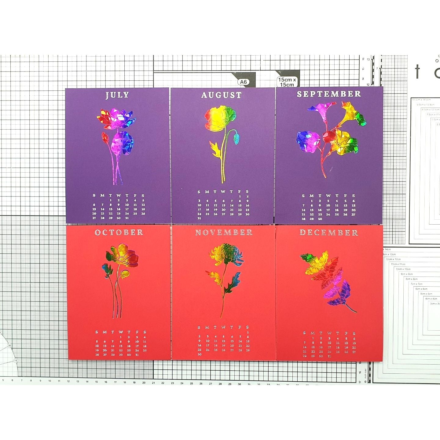 2025 DIY Calendar Press Plates from the Florals Through the Year Collection
