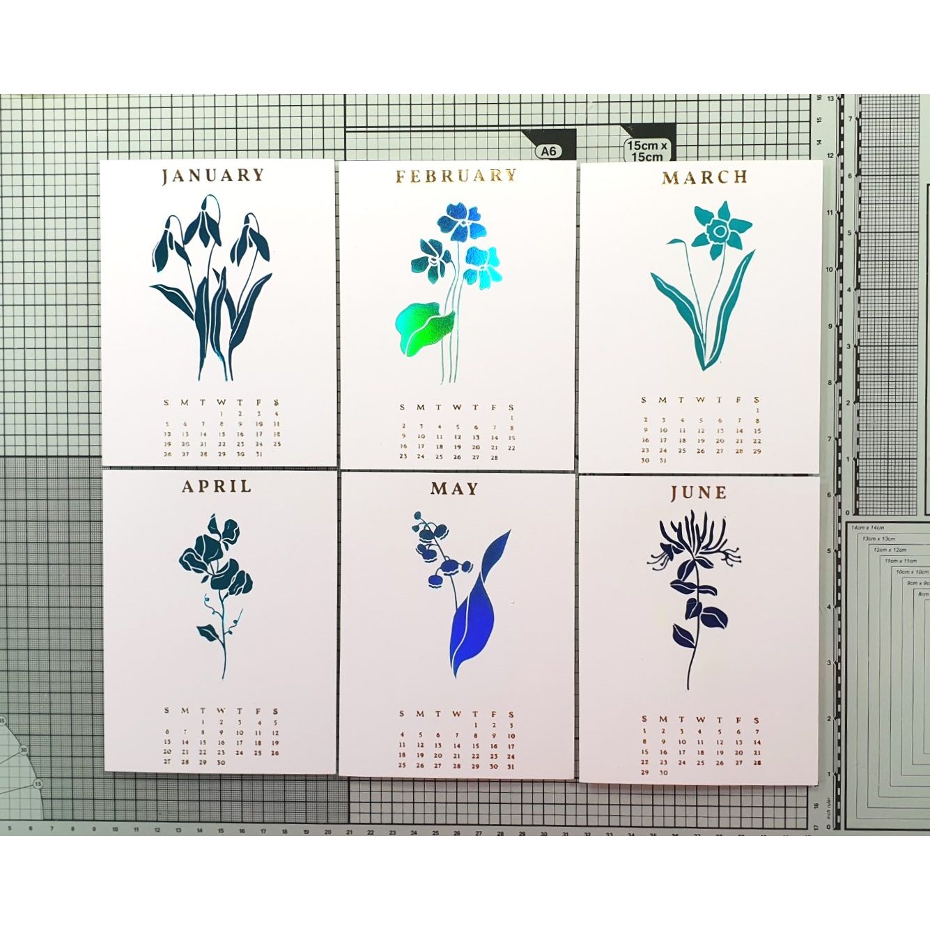 2025 DIY Calendar Press Plates from the Florals Through the Year Collection