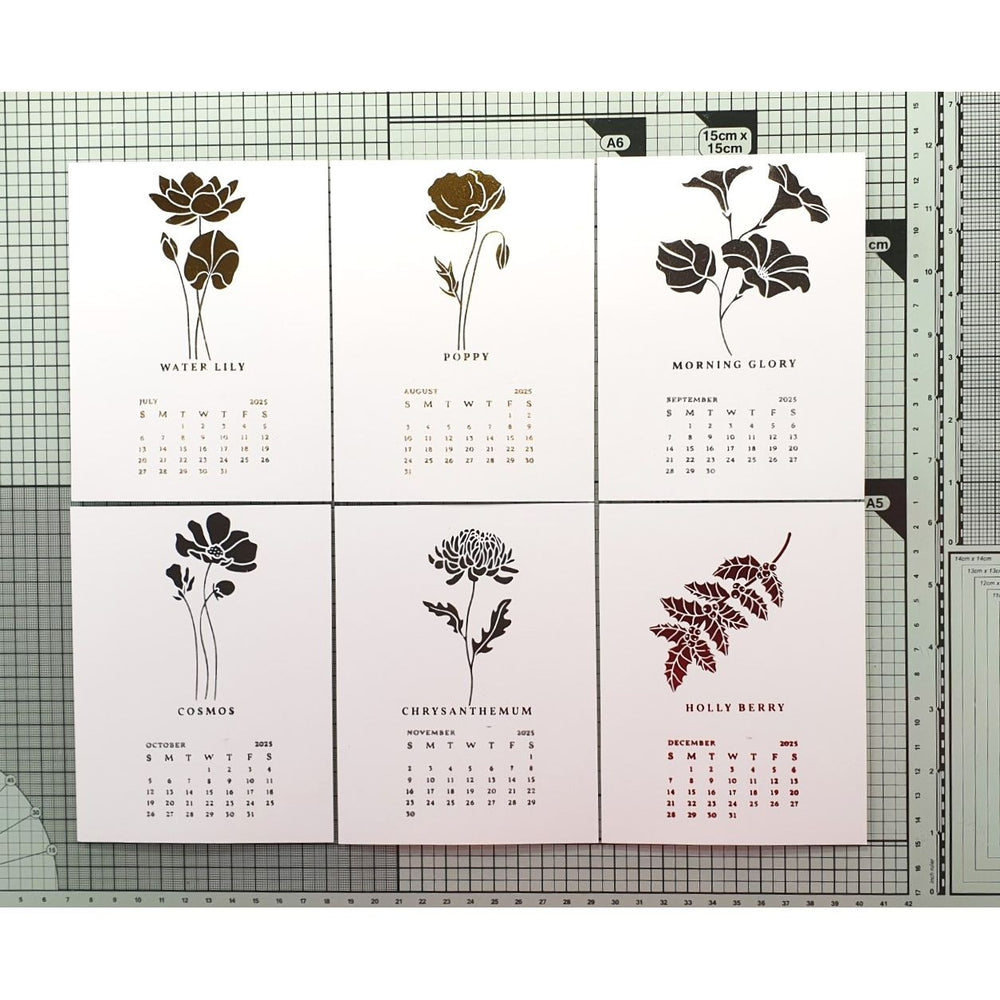 2025 DIY Calendar Press Plates from the Florals Through the Year Collection