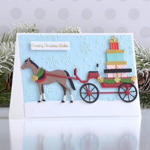 Christmas Horse-Drawn Wagon Etched Dies by Annie Williams