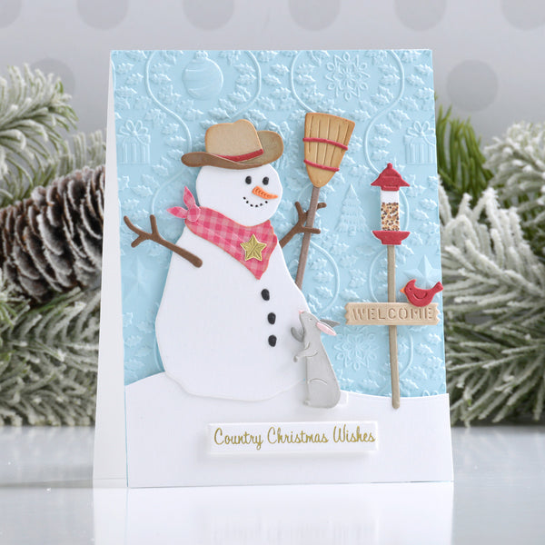 Country Christmas Banner & Sentiments Press + Foil Plate & Die Set by Annie Williams