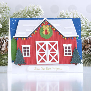 Country Christmas Barn Etched Dies by Annie Williams