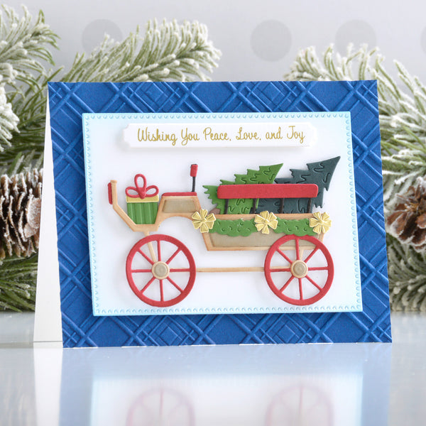 Christmas Horse-Drawn Wagon Etched Dies by Annie Williams