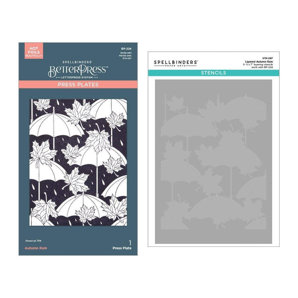 Autumn Rain BetterPress & Stencil Bundle from the Falling Leaves Collection