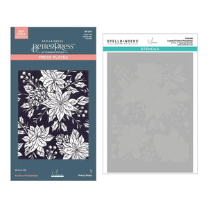 Festive Poinsettias BetterPress and Stencil Bundle from the Amaryllis Christmas Collection by Yana Smakula