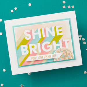 Shine Bright Sentiment Strips Press Plate & Die Set from the Shine Bright Collection by Carissa Wiley