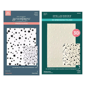 Wishing and Falling Stars 3D Embossing Folder and BetterPress Bundle