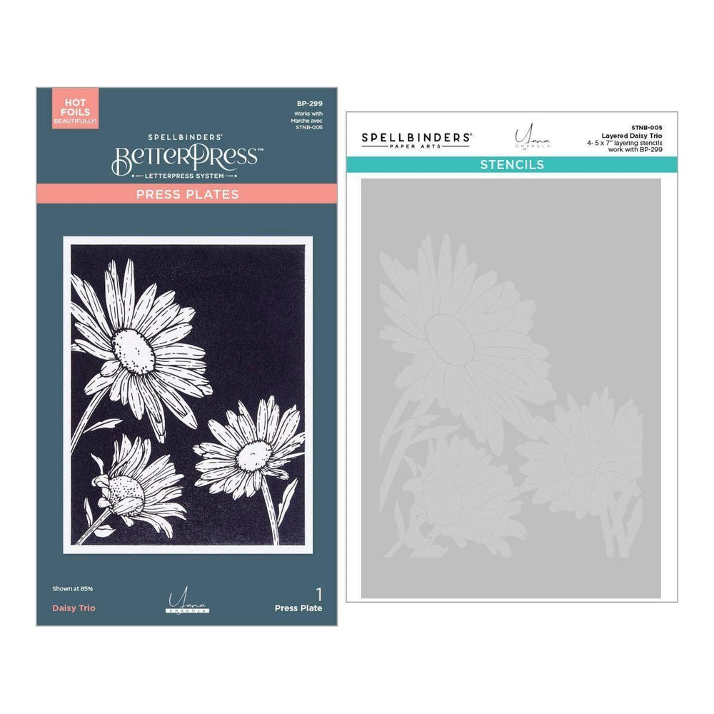 Daisy Trio BetterPress and Stencil Bundle  by Yana Smakula