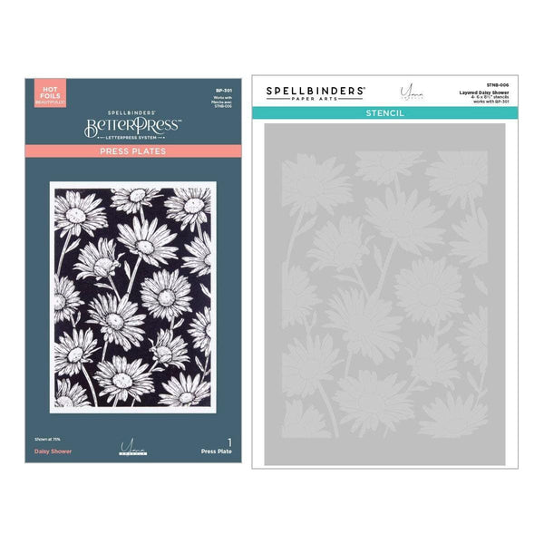 Daisy Shower Press + Foil Plate and Stencil Bundle  by Yana Smakula