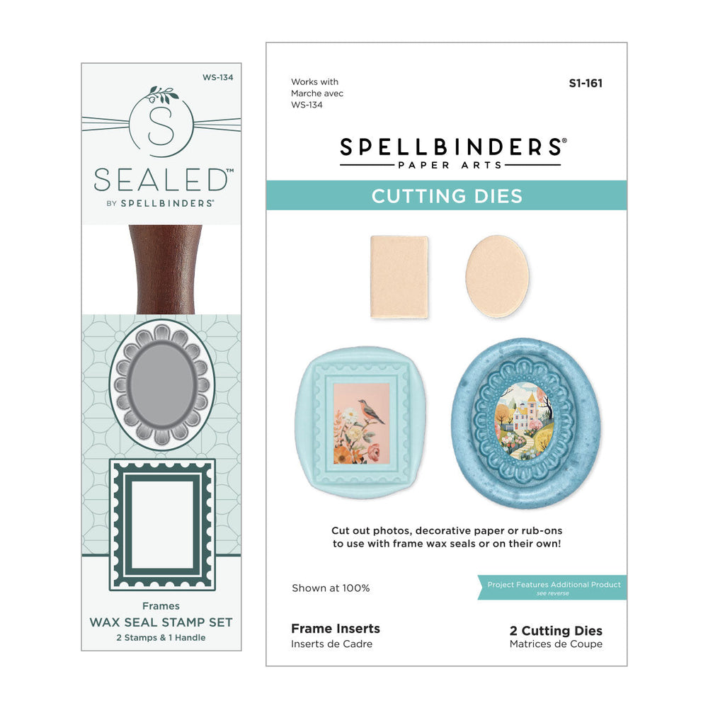2 Pack Frames Wax Seal Stamps & Dies Bundle