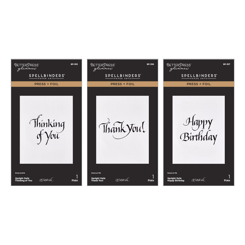 Upright Italic Everyday Sentiments Press + Foil Bundle by Paul Antonio