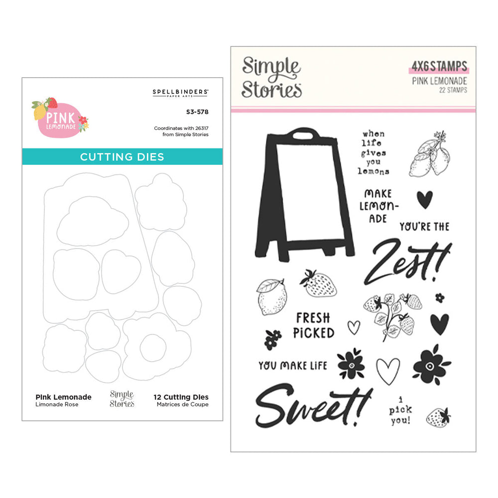 Pink Lemonade Stamp & Die Bundle with Simple Stories