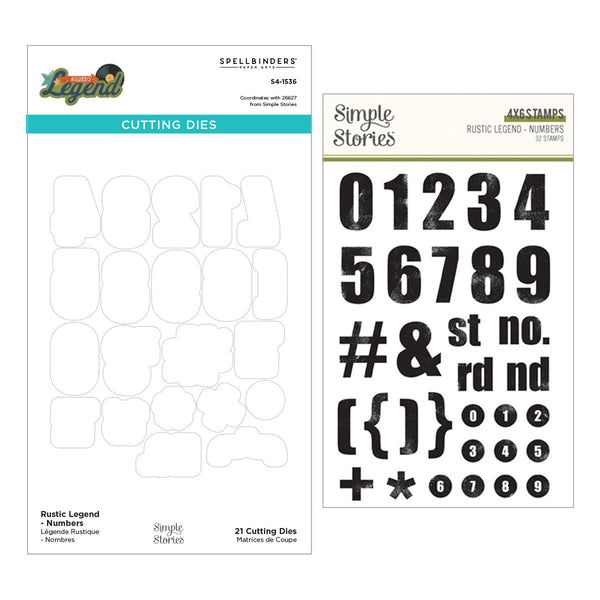 Rustic Legend Numbers Stamp & Die Bundle with Simple Stories